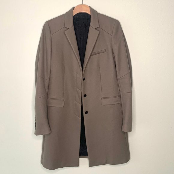 Zadig and Voltaire Deluxe Wool Cashmere Coat Taupe Size M - Picture 1 of 8